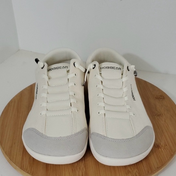 Hobibear Barefoot Minimalist Wide Toe Box Canvas Slip-On Sneakers Cream Unisex - Picture 3 of 8